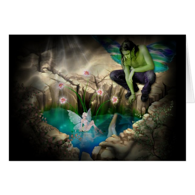 Faerie in Elven Pond Vignette (Front Horizontal)