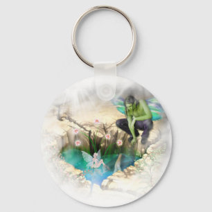 Faerie in Elven Pond Vignette Keychain