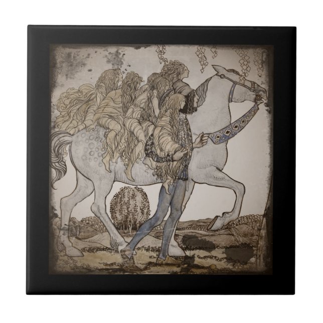 Faeries on White Horse Tile (Front)