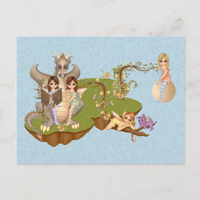 Faery Land Friends Pixel Art Postcard (Front)