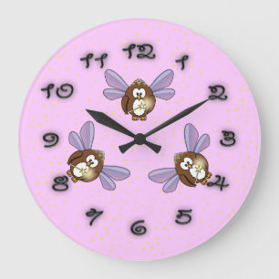 faery owl large clock