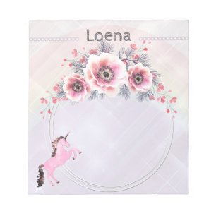 Faetastic unicorn pink personalize notepad
