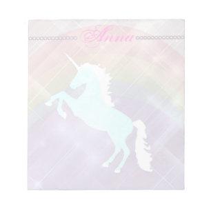 Faetastic unicorn pink personalize notepad