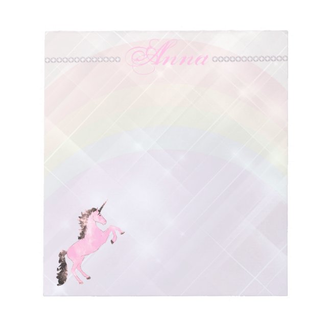 Faetastic unicorn pink personalize notepad (Front)
