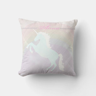 Faetastic unicorn pink personalize throw pillow