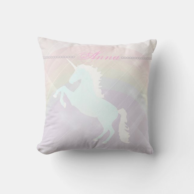 Faetastic unicorn pink personalize throw pillow (Front)