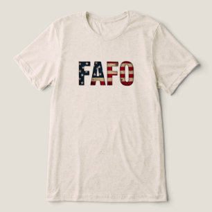 FAFO Distressed USA Flag Political Statement Tri-Blend Shirt