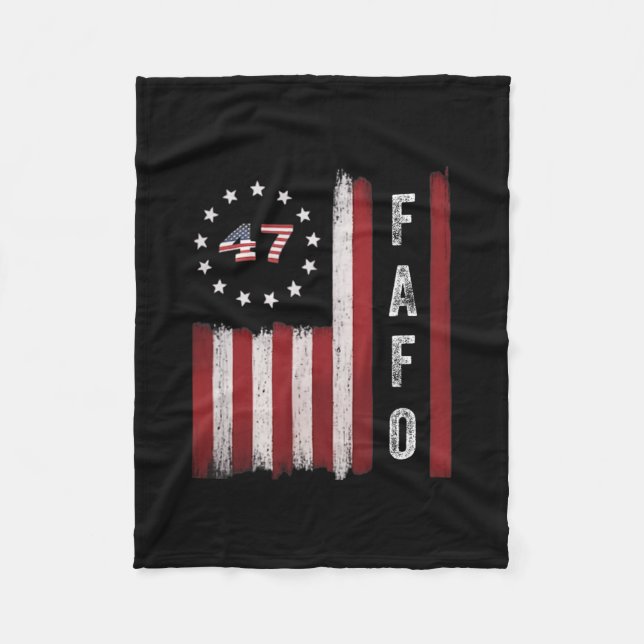 Fafo Flag Trump Funny  Fleece Blanket (Front)