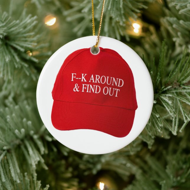 FAFO Hat Ceramic Ornament (Tree)