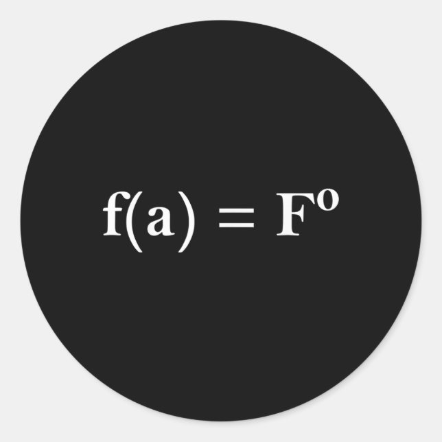 Fafo Math Equation Funny Novelty Math Teacher Nerd Classic Round Sticker (Front)