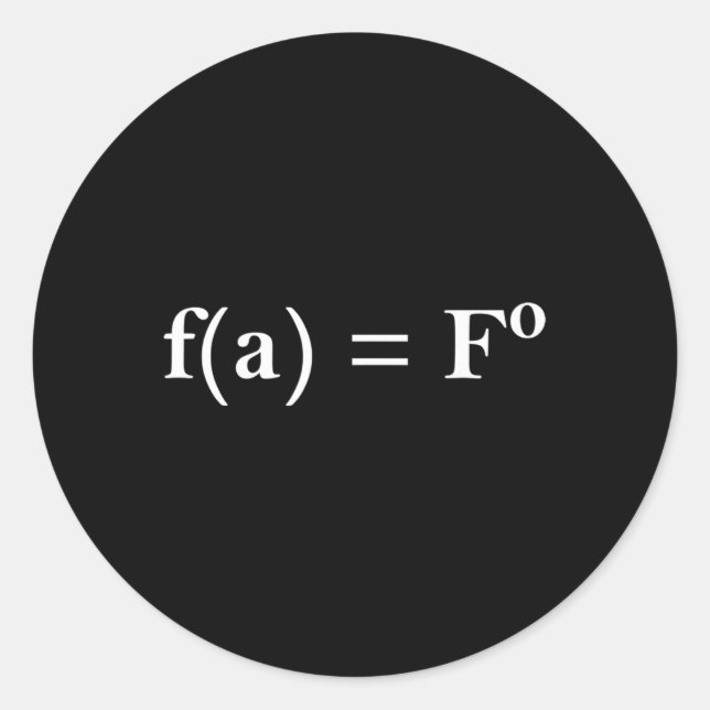 Fafo Math Equation Funny Novelty Math Teacher Nerd Classic Round Sticker (Front)
