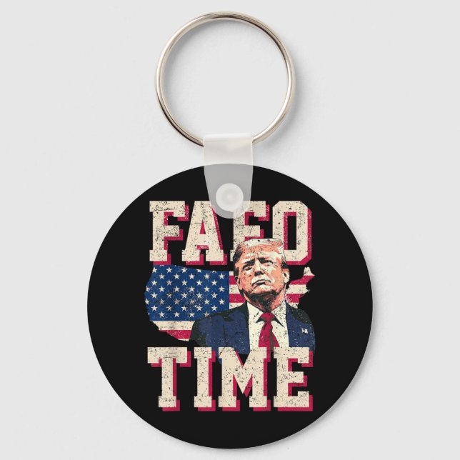 Fafo Trump Flag Funny  Keychain (Front)