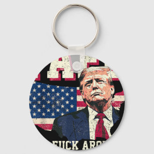 Fafo Trump Us American Map Flag Keychain
