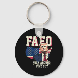 Fafo Trump Us American Map Flag Keychain