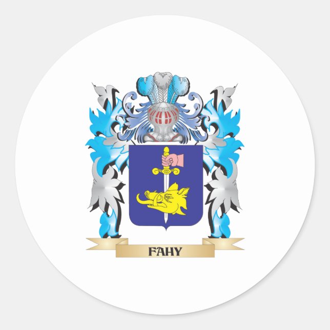 Fahy Coat of Arms - Family Crest Classic Round Sticker (Front)