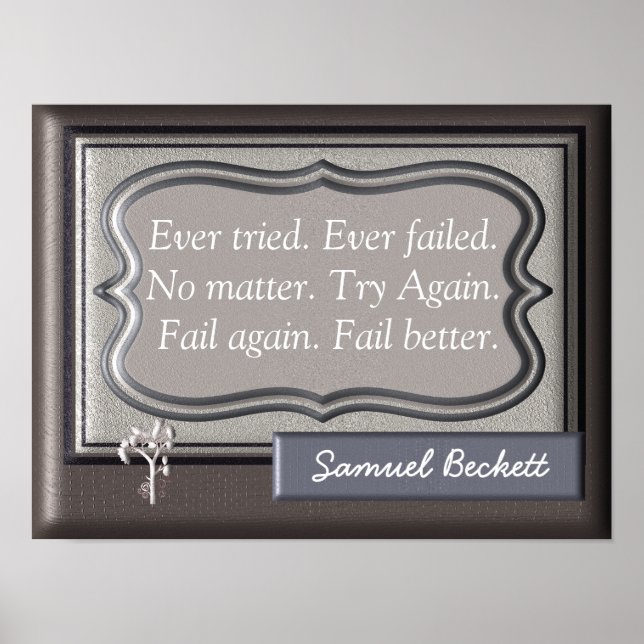 Fail Better - Samuel Beckett Quote - Art Print (Front)