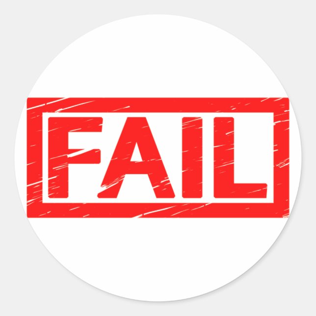 Fail Stamp Classic Round Sticker (Front)
