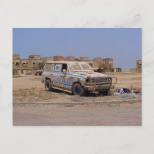 Failaka Island abandoned Car Postcard