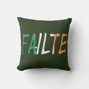 Failte on Irish Flag tpcn Outdoor Pillow