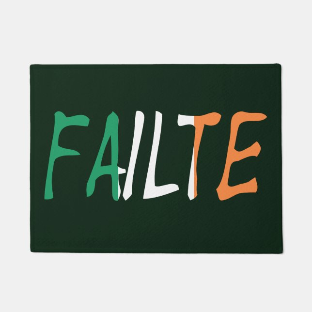 Failte overlaid on Irish Flag dmcn Doormat (Front)