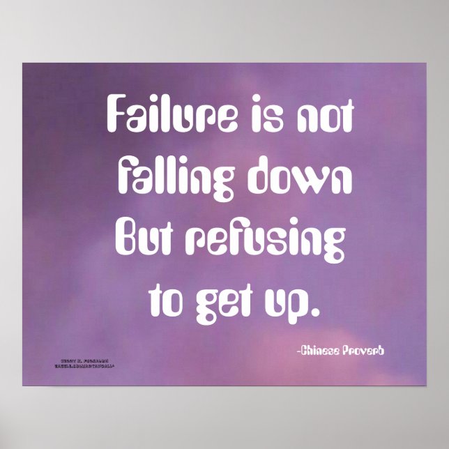 FAILURE IS NOT FALLING DOWN CHINESE PROVERB POSTER (Front)