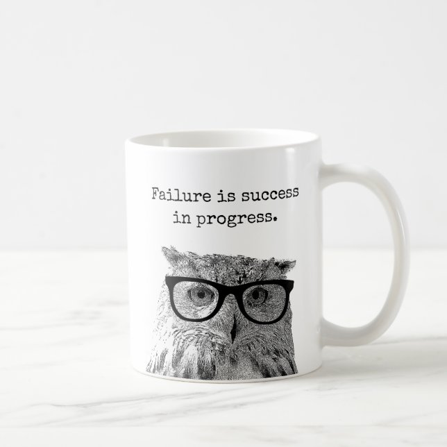 Failure is success in progress motivational quote coffee mug (Right)