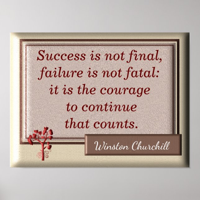 Failure Not Fatal - Churchill quote - Art print (Front)