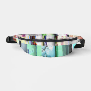 Failure to Load Dark Glitch Art Abstract Grid Fanny Pack