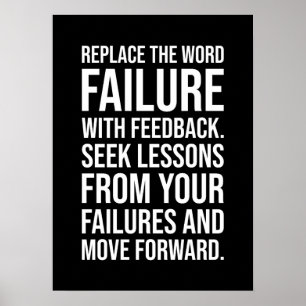 Failure vs Feedback - Gym, Hustle, Success Mindset Poster