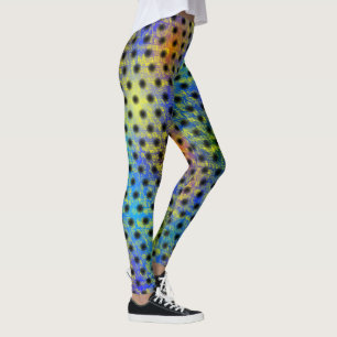 Faint border circles on coloured background  leggings