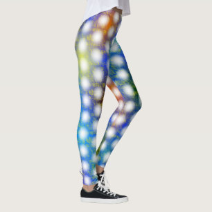 Faint border circles on coloured background  leggings