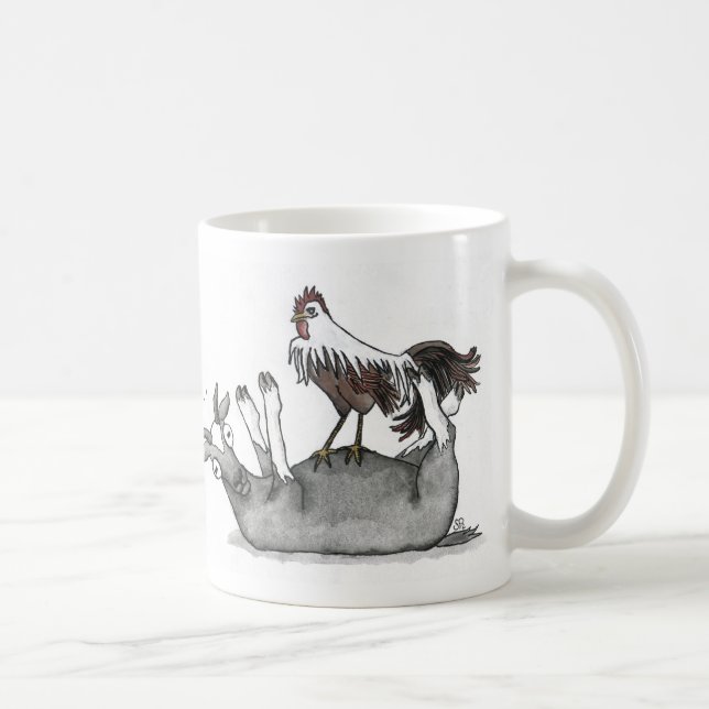 Fainting Goat and Chicken Coffee Mug (Right)