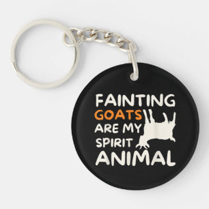 Fainting Goats Are My Spirit Animal Funny Goat Lov Keychain