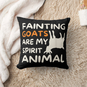Fainting Goats Are My Spirit Animal Funny Goat Lov Throw Pillow