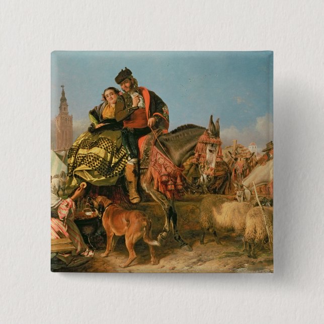 Fair at Seville 2 Inch Square Button (Front)