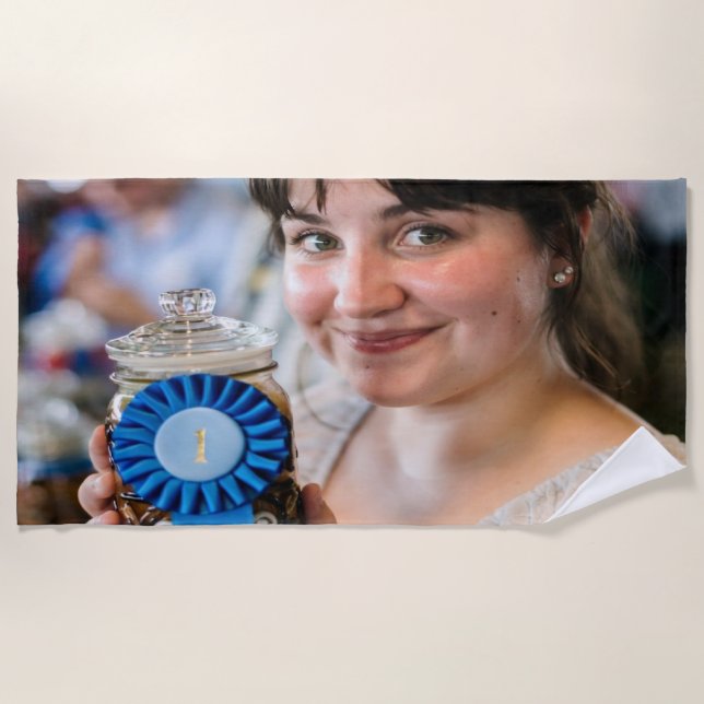 Fair Canning Contest Photo Customize Beach Towel (Front)