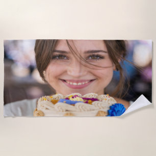 Fair Cooking Contest Photo Customize Beach Towel