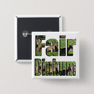 Fair Dinkum Aussie Slang Logo, 2 Inch Square Button