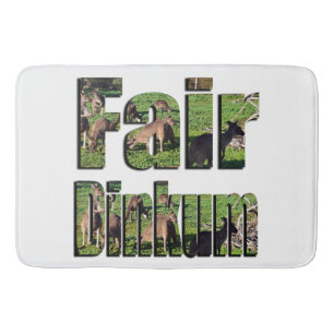 Fair Dinkum Aussie Slang Word With Kangaroos, Bath Mat
