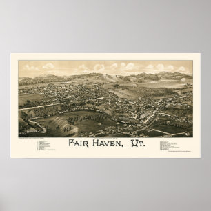 Fair Haven, VT Panoramic Map - 1886 Poster