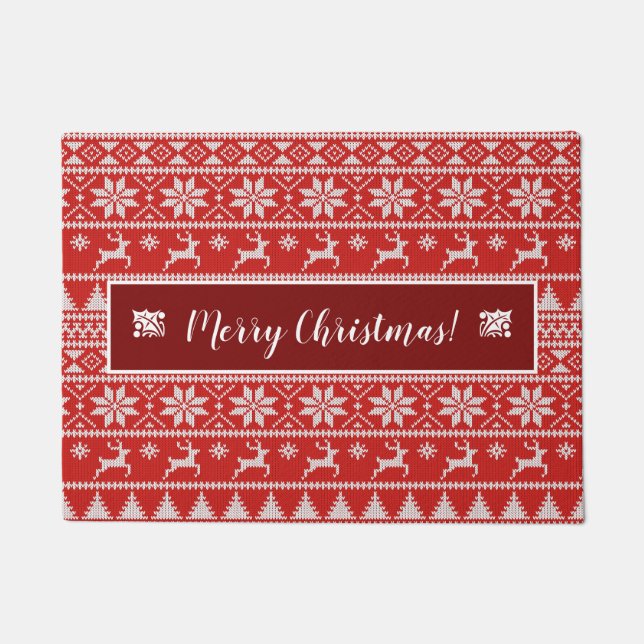 Fair Isle Christmas Doormat (Front)
