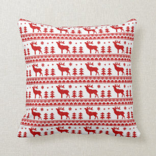 Fair Isle Christmas Sweater Pattern Throw Pillow