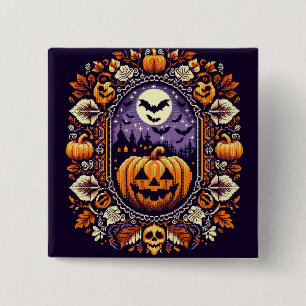 Fair Isle/Colorwork Vintage Halloween/fall 2 Inch Square Button