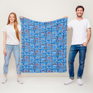 Fair Isle Cute Pirate Knitted Sweater Pattern Fleece Blanket