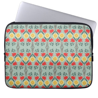 Fair isle fairisle floral retro hipster pattern laptop sleeve