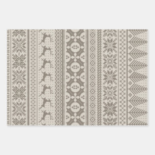 Fair Isle Knit Sweater Wrapping Paper Sheet