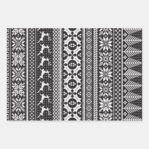 Fair Isle Knit Sweater Wrapping Paper Sheet