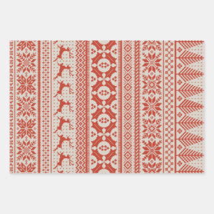 Fair Isle Knit Sweater Wrapping Paper Sheet