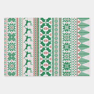 Fair Isle Knit Sweater Wrapping Paper Sheet