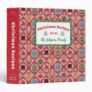Fair Isle Knitted Ugly Sweater Christmas Recipe Binder